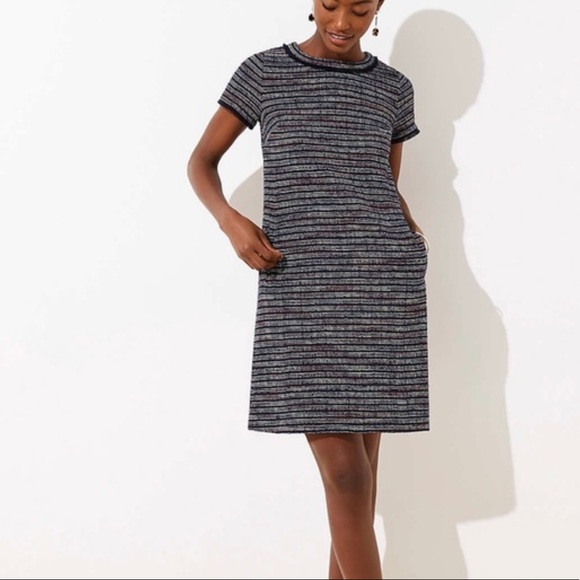 LOFT | Dresses | Loft Rainbow Boucle Tweed Shift Dress Size 4 | Poshmark